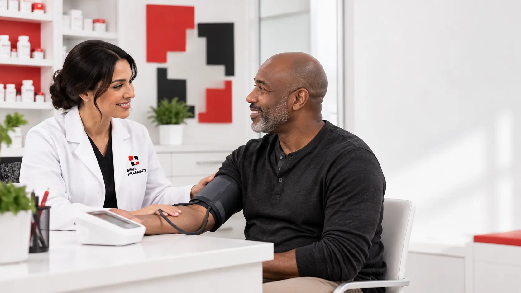 In-pharmacy wellness and blood pressure support
